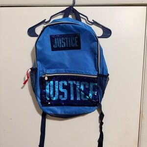 Justice Vibrant Blue Sequin Backpack